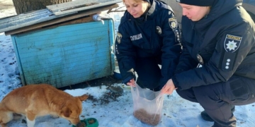 На Чернігівщині поліцейські допомагають безпритульним тваринам під час холодів