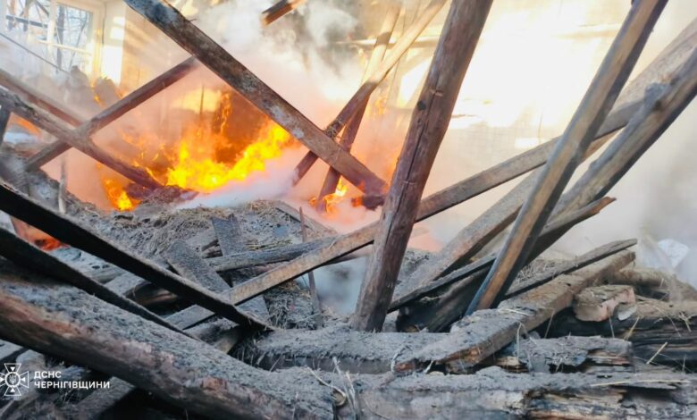 Надзвичайники показали наслідки атаки на заклад освіти у Сновську (Фото)