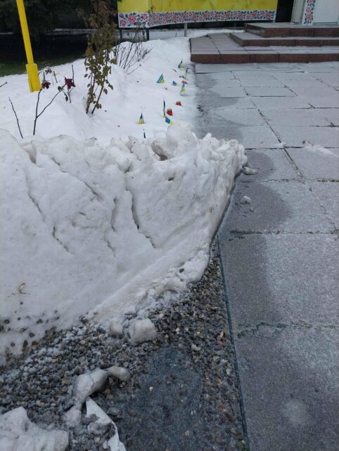 У громаді на Чернігівщині під час прибирання снігу трактором пошкодили Алею Пам’яті (Фото)