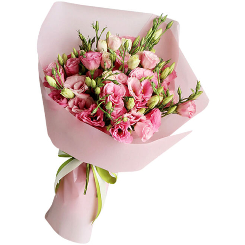 Букет из розовой Эустомы "Нежное облако"