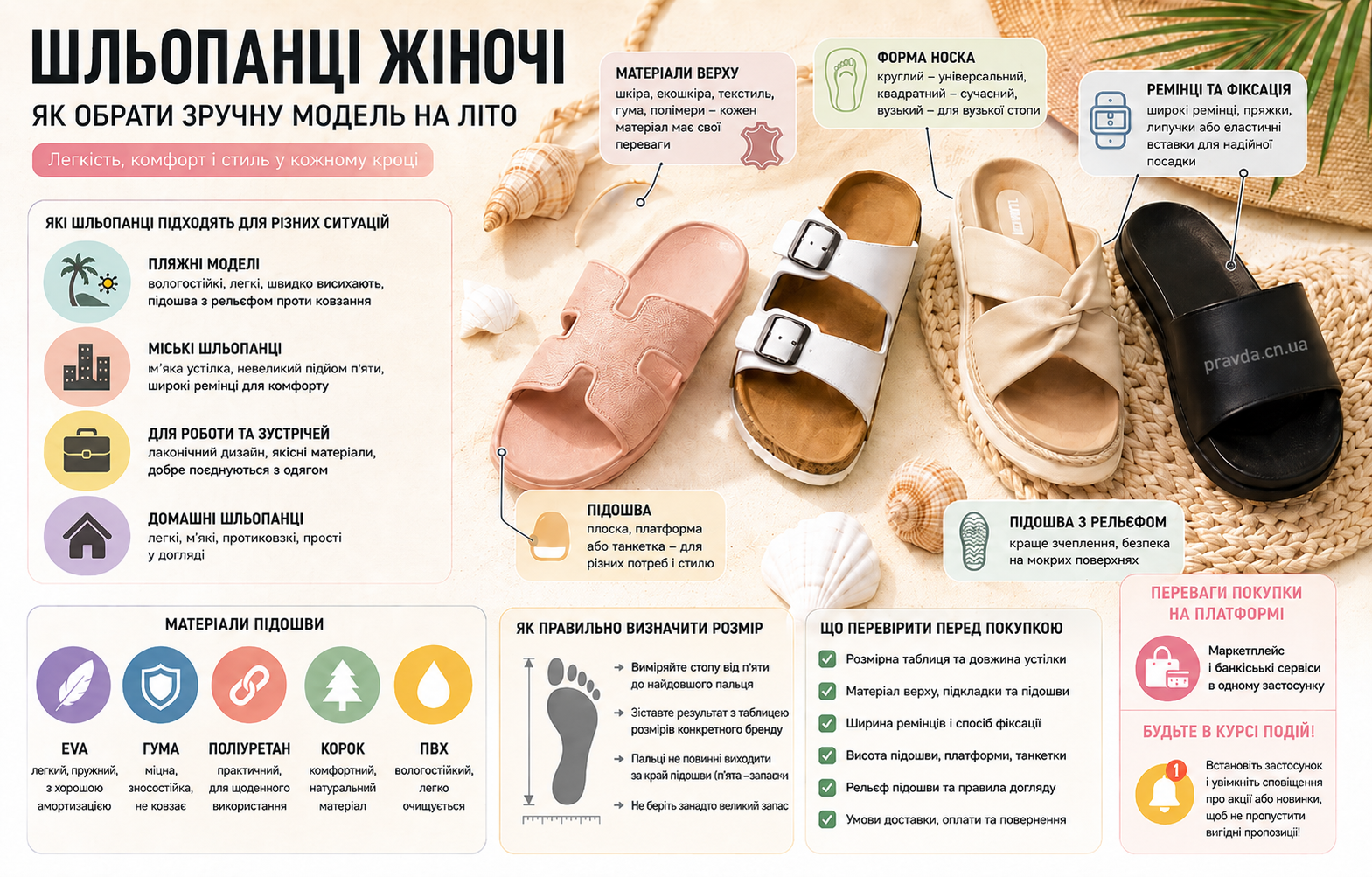 Шльопанці жіночі: як вибрати зручну модель на літо