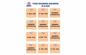 На Чернігівщині 6 жовтня застосують графік погодинних відключень